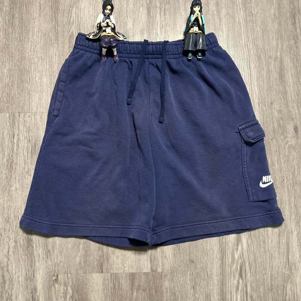 Nike Navy Fleece Cargo Shorts, Men's Size Medium - Like New